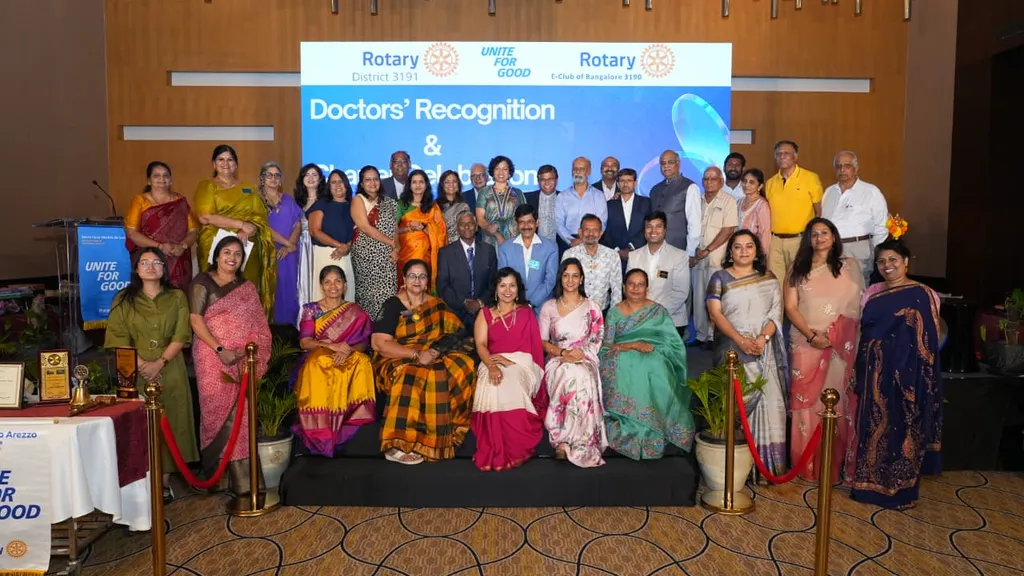 Rotary E-Club of Bangalore members at the Doctors’ Recognition & Charter Celebration