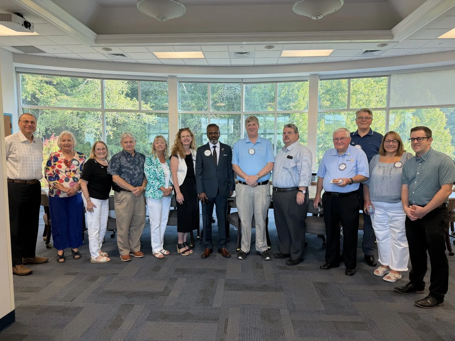 Flag exchange & Forsyth Tech tour, Rotary Club of King, USA